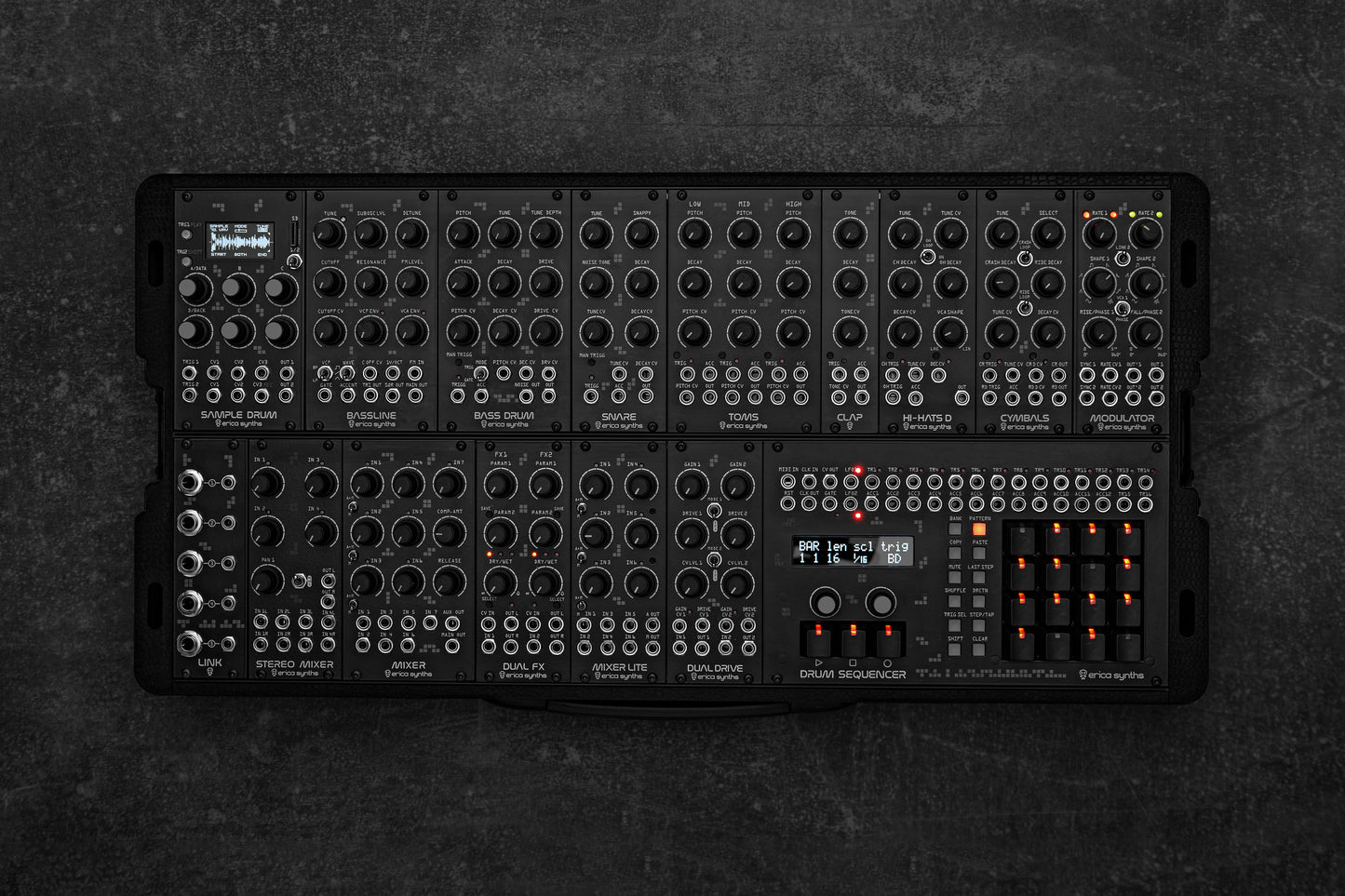 Erica Synths Limited Edition Techno System in Carbon Fiber Case